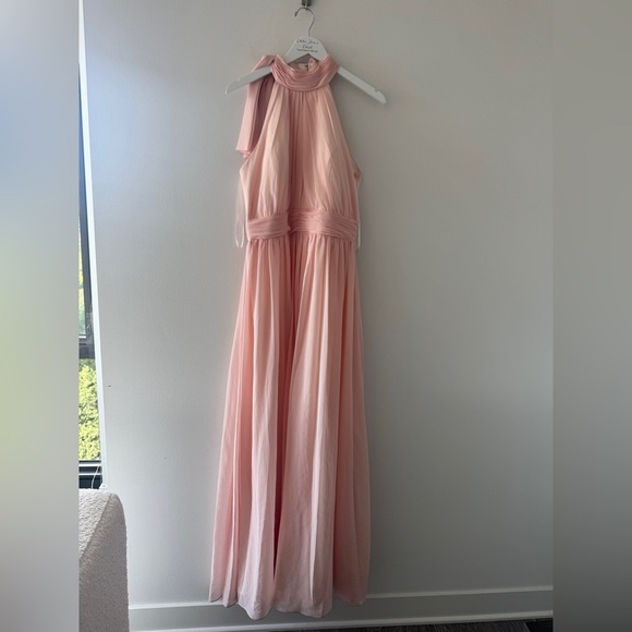 MAC DUGGAL Pink High Neck Chiffon Gown 10 - Picture 3 of 11